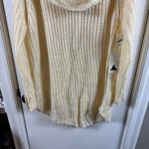 Dreamers by Debut Ivory Hooded Open-Knit Sweater | Nordstrom | Size Large | NWT - Picture 4 of 10